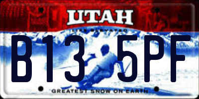 UT license plate B135PF