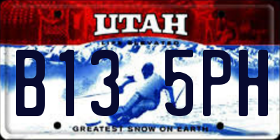 UT license plate B135PH