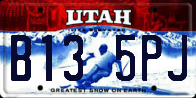 UT license plate B135PJ