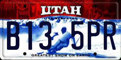 UT license plate B135PR