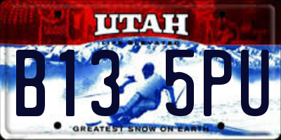 UT license plate B135PU