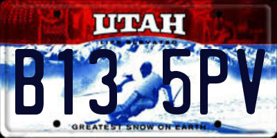 UT license plate B135PV