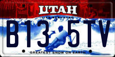 UT license plate B135TV