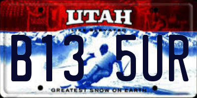 UT license plate B135UR