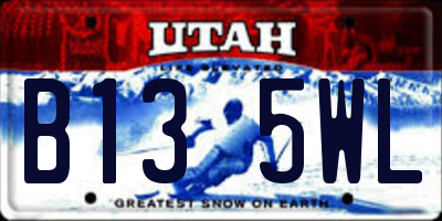 UT license plate B135WL