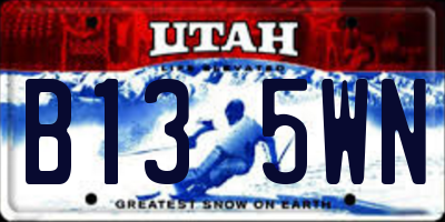 UT license plate B135WN