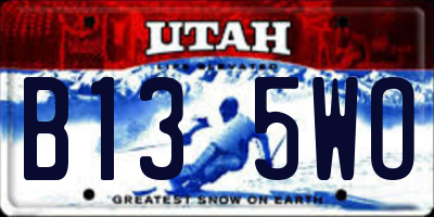 UT license plate B135WO