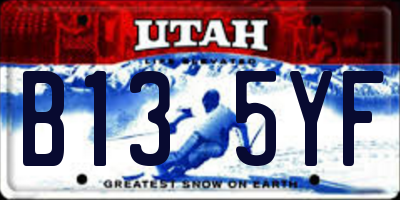 UT license plate B135YF