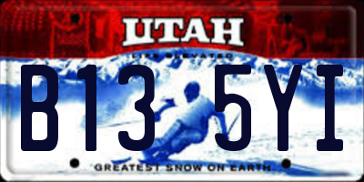 UT license plate B135YI