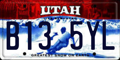 UT license plate B135YL