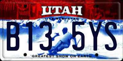 UT license plate B135YS