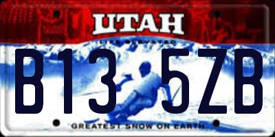 UT license plate B135ZB