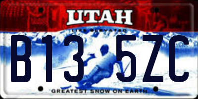 UT license plate B135ZC