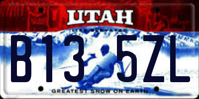 UT license plate B135ZL