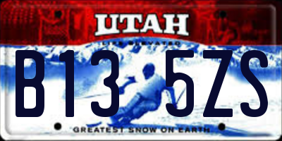 UT license plate B135ZS