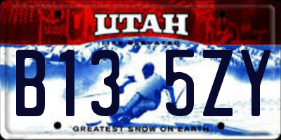 UT license plate B135ZY