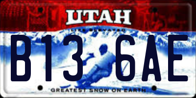 UT license plate B136AE