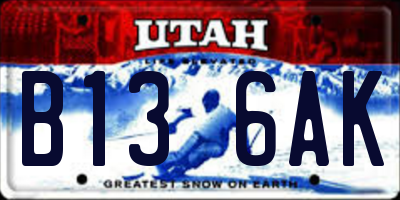 UT license plate B136AK