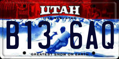 UT license plate B136AQ
