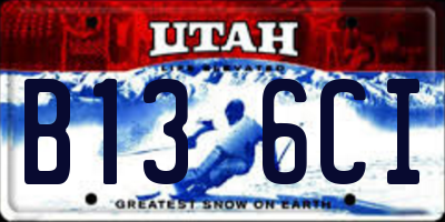 UT license plate B136CI