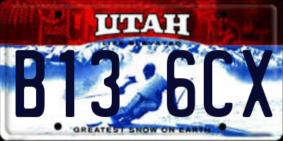 UT license plate B136CX