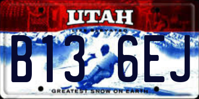 UT license plate B136EJ