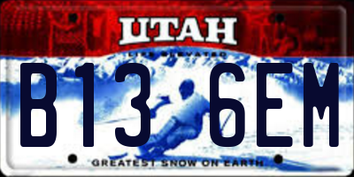UT license plate B136EM