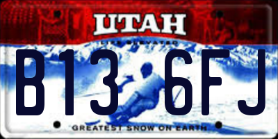 UT license plate B136FJ