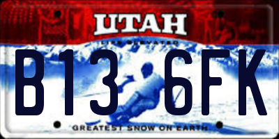 UT license plate B136FK