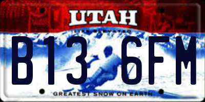 UT license plate B136FM