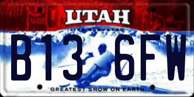 UT license plate B136FW