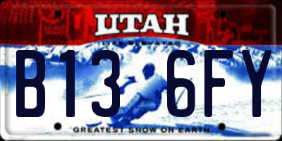 UT license plate B136FY