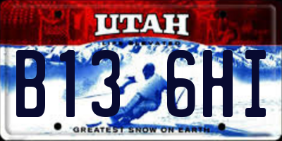 UT license plate B136HI