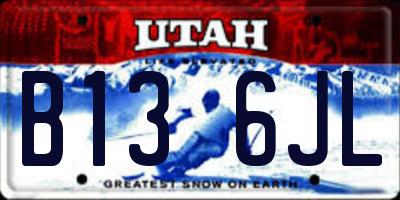 UT license plate B136JL