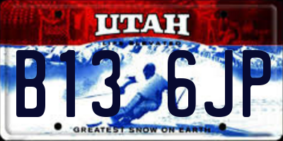 UT license plate B136JP