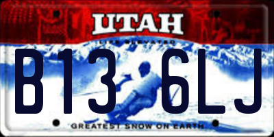UT license plate B136LJ