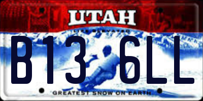 UT license plate B136LL