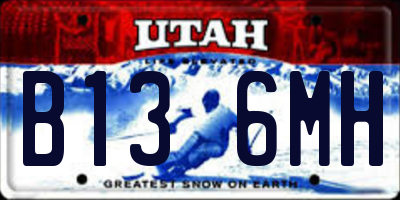 UT license plate B136MH