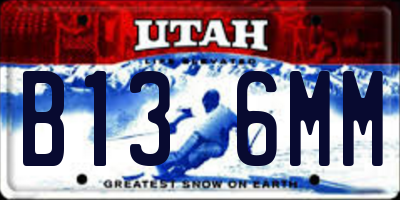 UT license plate B136MM