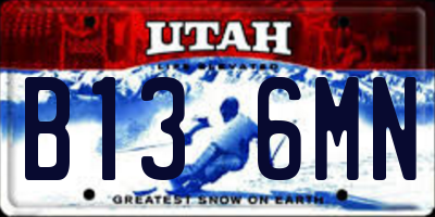 UT license plate B136MN