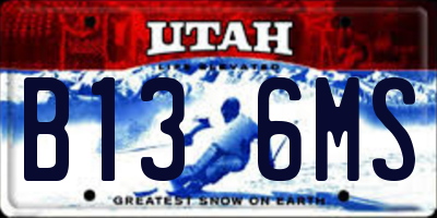 UT license plate B136MS