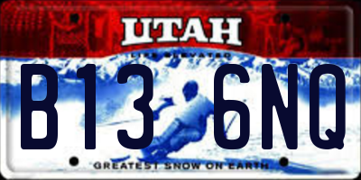 UT license plate B136NQ