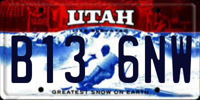 UT license plate B136NW
