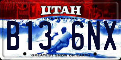 UT license plate B136NX
