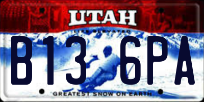 UT license plate B136PA