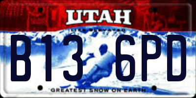 UT license plate B136PD