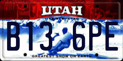 UT license plate B136PE