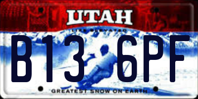 UT license plate B136PF