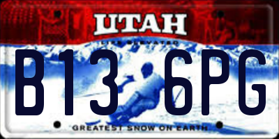 UT license plate B136PG