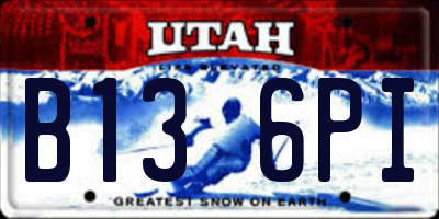 UT license plate B136PI